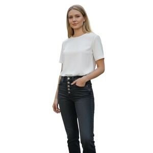 RE DONE ORIGINAL Button Fly Jeans Dusty Charcoal Wash, Slim Fit, Size 25 (NWOT)